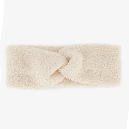 Dames teddy hoofdband beige