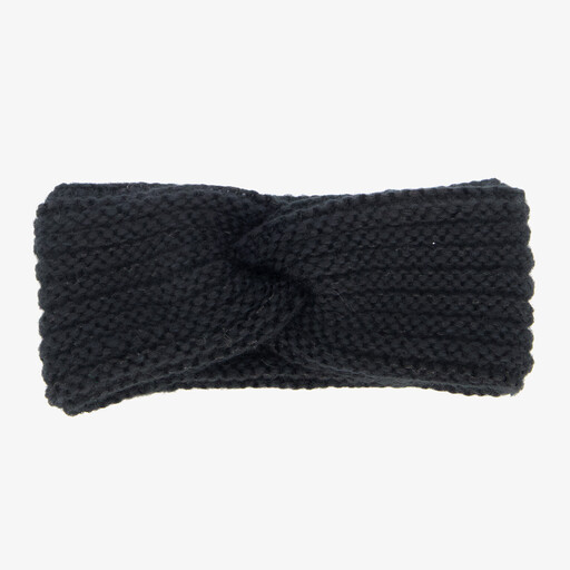 Gebreide dames hoofdband zwart