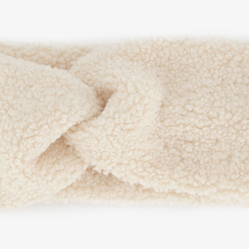 Dames teddy hoofdband beige