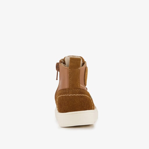Leren jongens veterboots cognac bruin