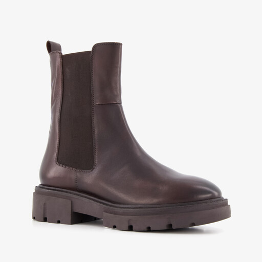 Leren dames Chelsea boots bruin
