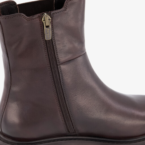 Leren dames Chelsea boots bruin