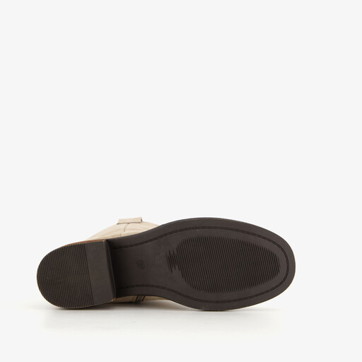 Leren dames laarzen met hak beige