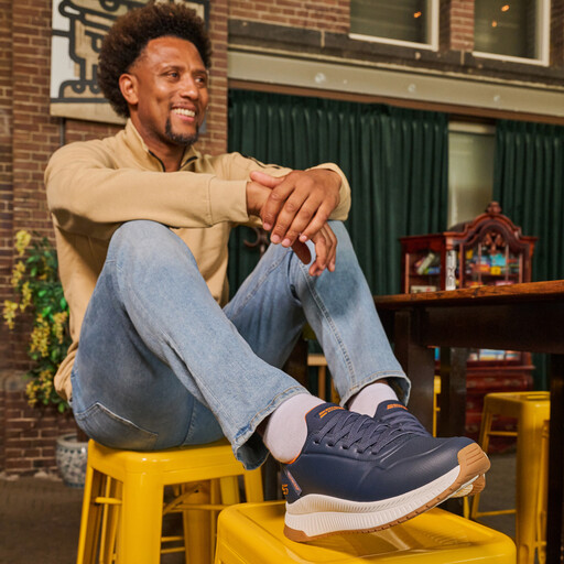 Slip-ins: BOBS Sport Squad 4 - Direct Step heren sneakers blauw