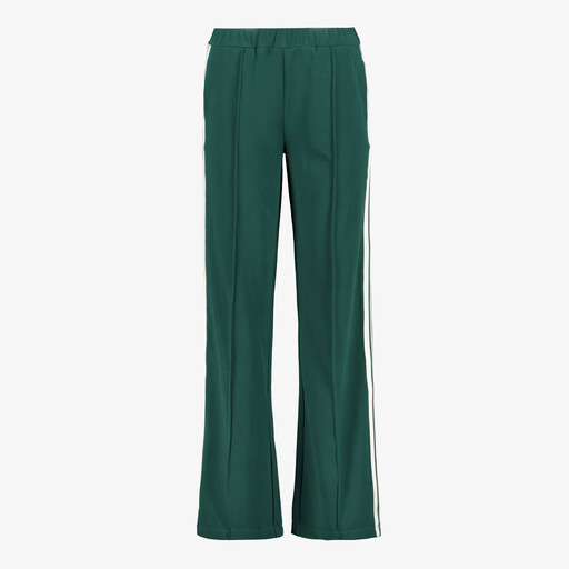 Dames wide leg broek met bies groen
