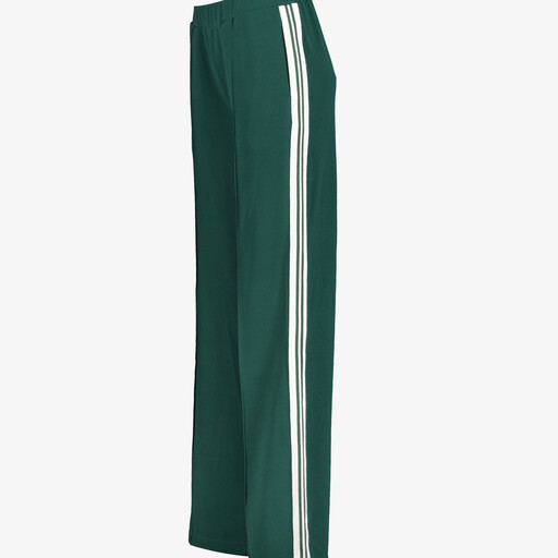 Dames wide leg broek met bies groen