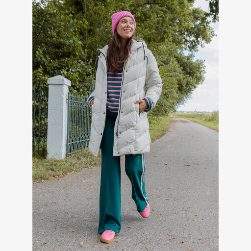 Dames wide leg broek met bies groen