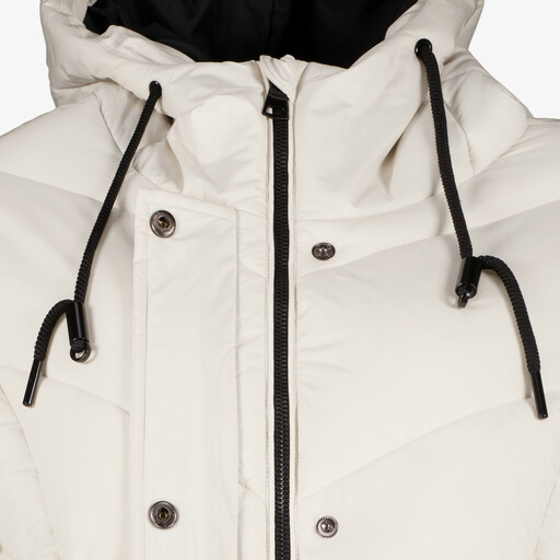 Gewatteerde dames winterjas lichtbeige