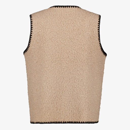 Dames teddy gilet bruin