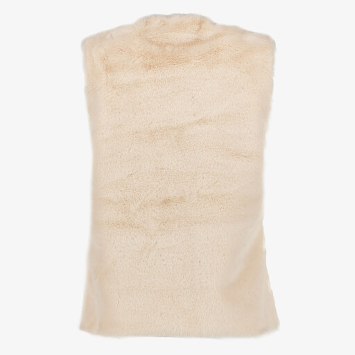Fake fur dames gilet beige