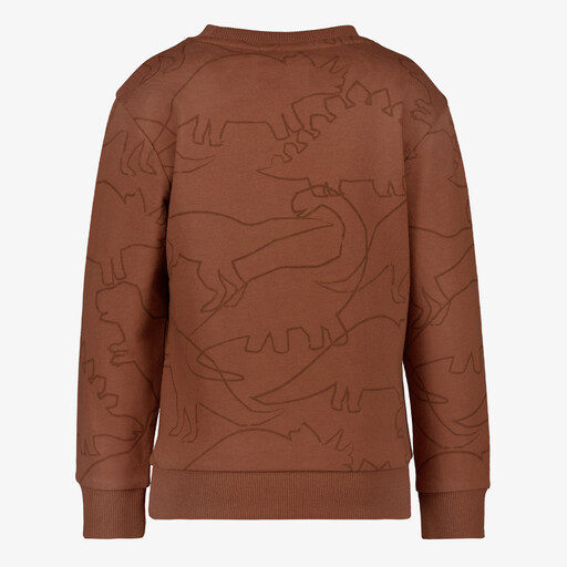 Jongens sweater met dino bruin