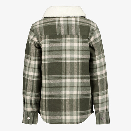 Geruite jongens blouse met teddy kraag