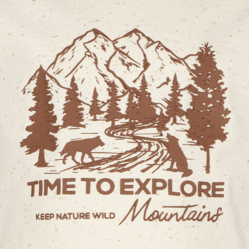 Jongens shirt met lange mouwen en wolven beige