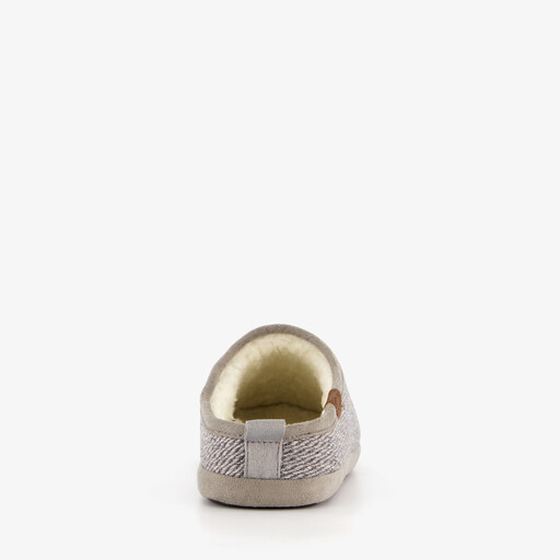 Heren instap heren pantoffels met voering lichtgrijs