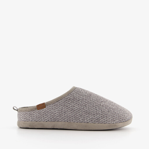Heren instap heren pantoffels met voering lichtgrijs