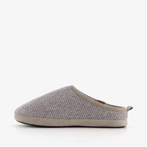 Heren instap heren pantoffels met voering lichtgrijs