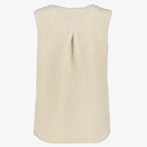 Meisjes teddy gilet beige