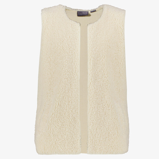 Meisjes teddy gilet beige