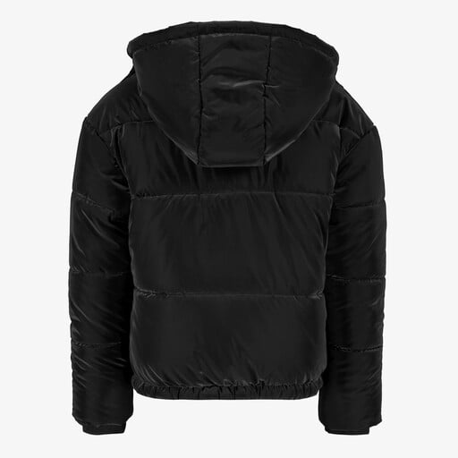 Gewatteerde meisjes winterjas velvet zwart