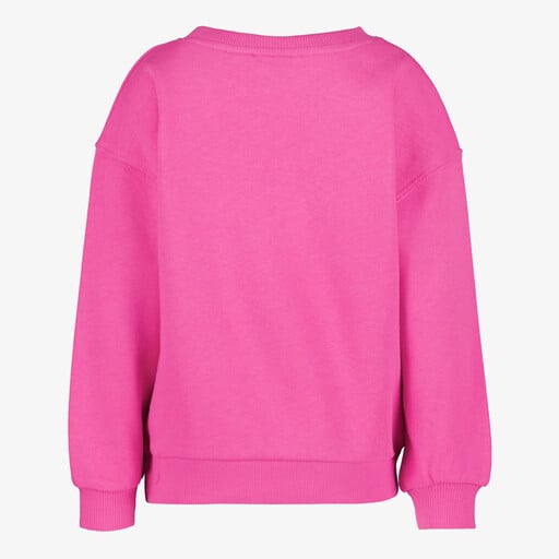 Meisjes sweater met tekst en panterkop roze