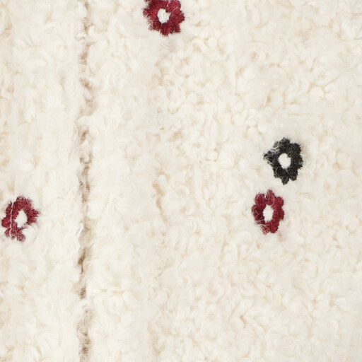 Meisjes teddy gilet met bloemetjes wit