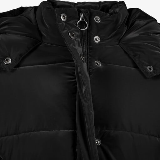 Gewatteerde meisjes winterjas velvet zwart