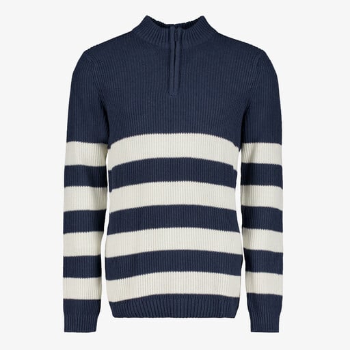 Heren trui donkerblauw wit