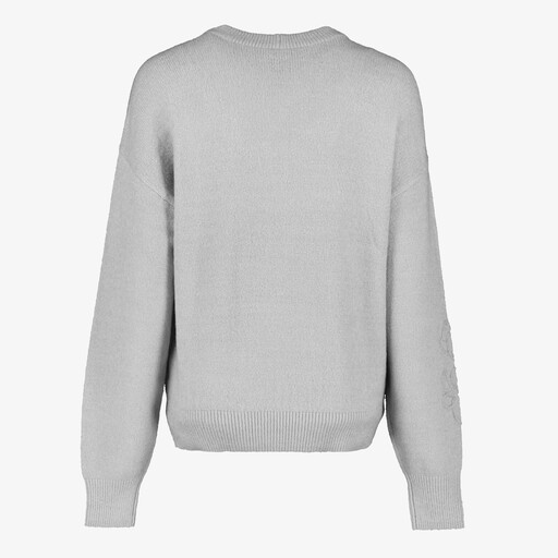 Dames trui grijs met borduusels