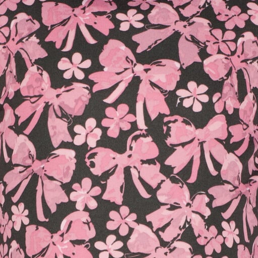 Meisjes coltrui met strikjes zwart roze