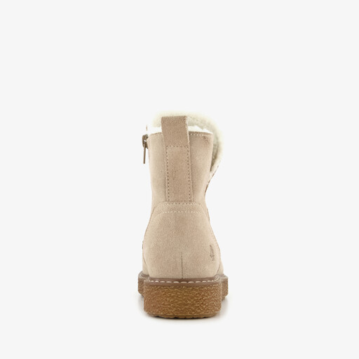 Gevoerde suède dames boots beige