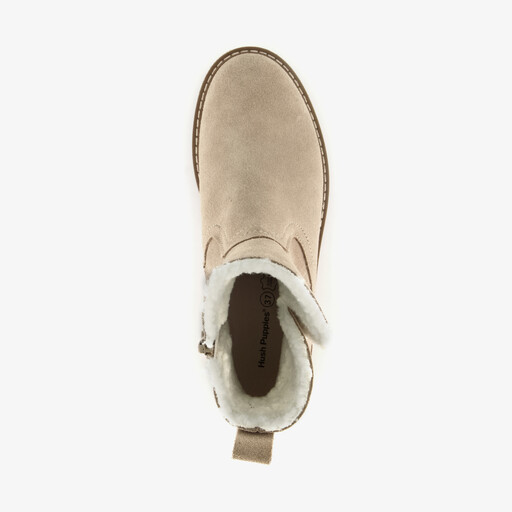 Gevoerde suède dames boots beige