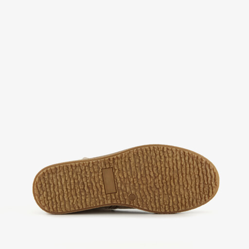 Gevoerde suède dames boots beige