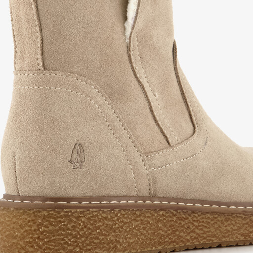 Gevoerde suède dames boots beige