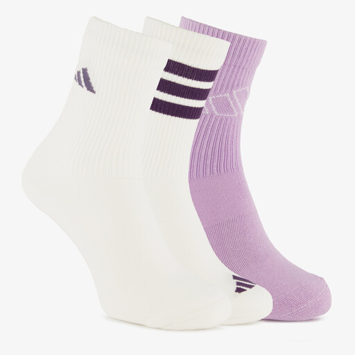 3-pack unisex sokken paars wit