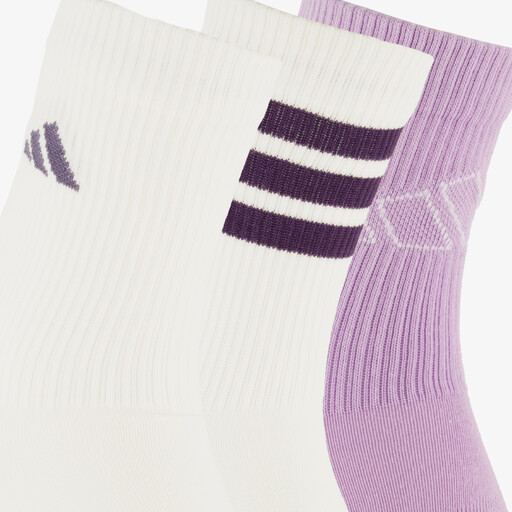 3-pack unisex sokken paars wit