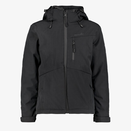 Gewatteerde kinder softshell jas zwart