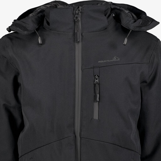 Gewatteerde kinder softshell jas zwart