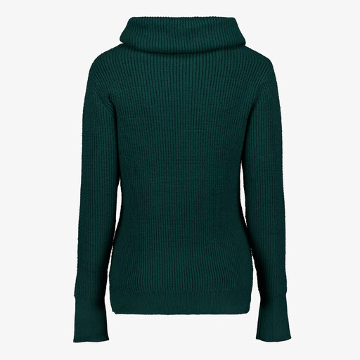 Geribde dames coltrui groen