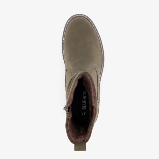 Dames enkellaarsjes met gesp kaki