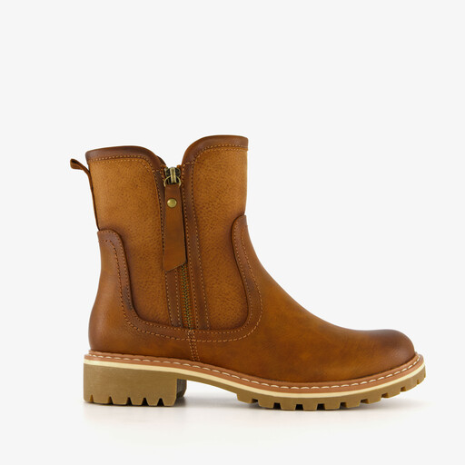 Gevoerde dames enkellaarzen bruin