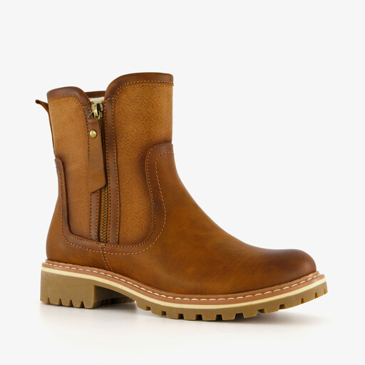 Gevoerde dames enkellaarzen bruin