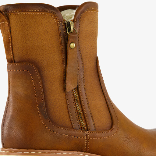 Gevoerde dames enkellaarzen bruin