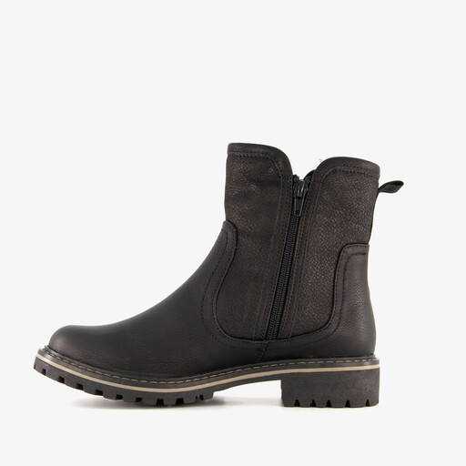 Gevoerde dames enkellaarzen zwart