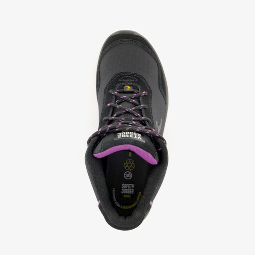 Botanic S1P halfhoge dames veiligheidsschoen zwart paars