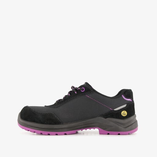 Organic S1P lage dames veiligheidsschoen zwart paars