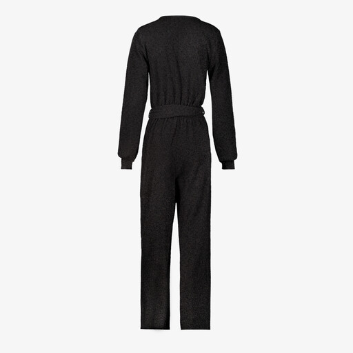 Dames jumpsuit met glitters zwart