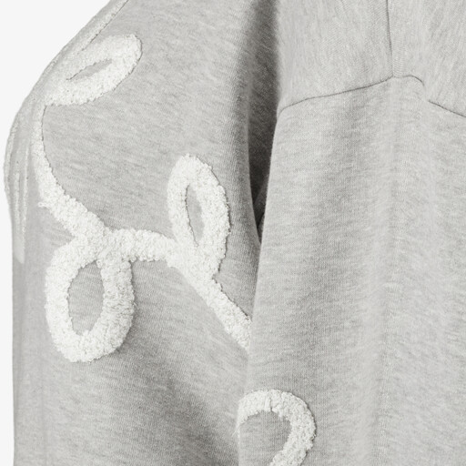 Dames sweater met borduursels grijs wit