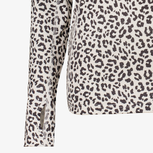 Dames skipully met rits luipaardprint