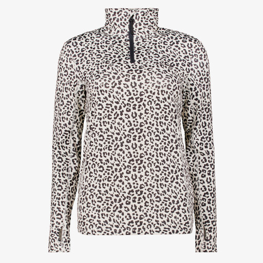Dames skipully met rits luipaardprint