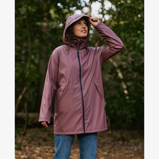 Lange dames regenjas roze